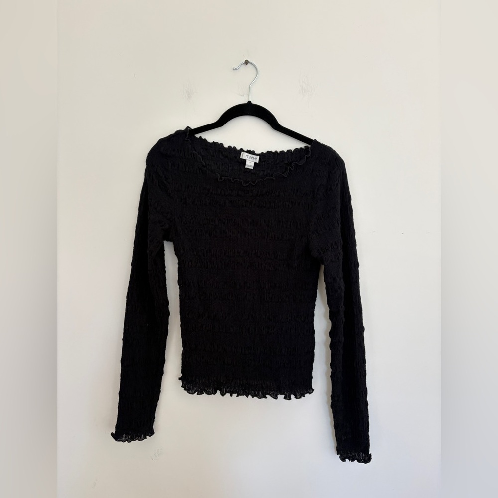 Maeve textured long sleeve top S